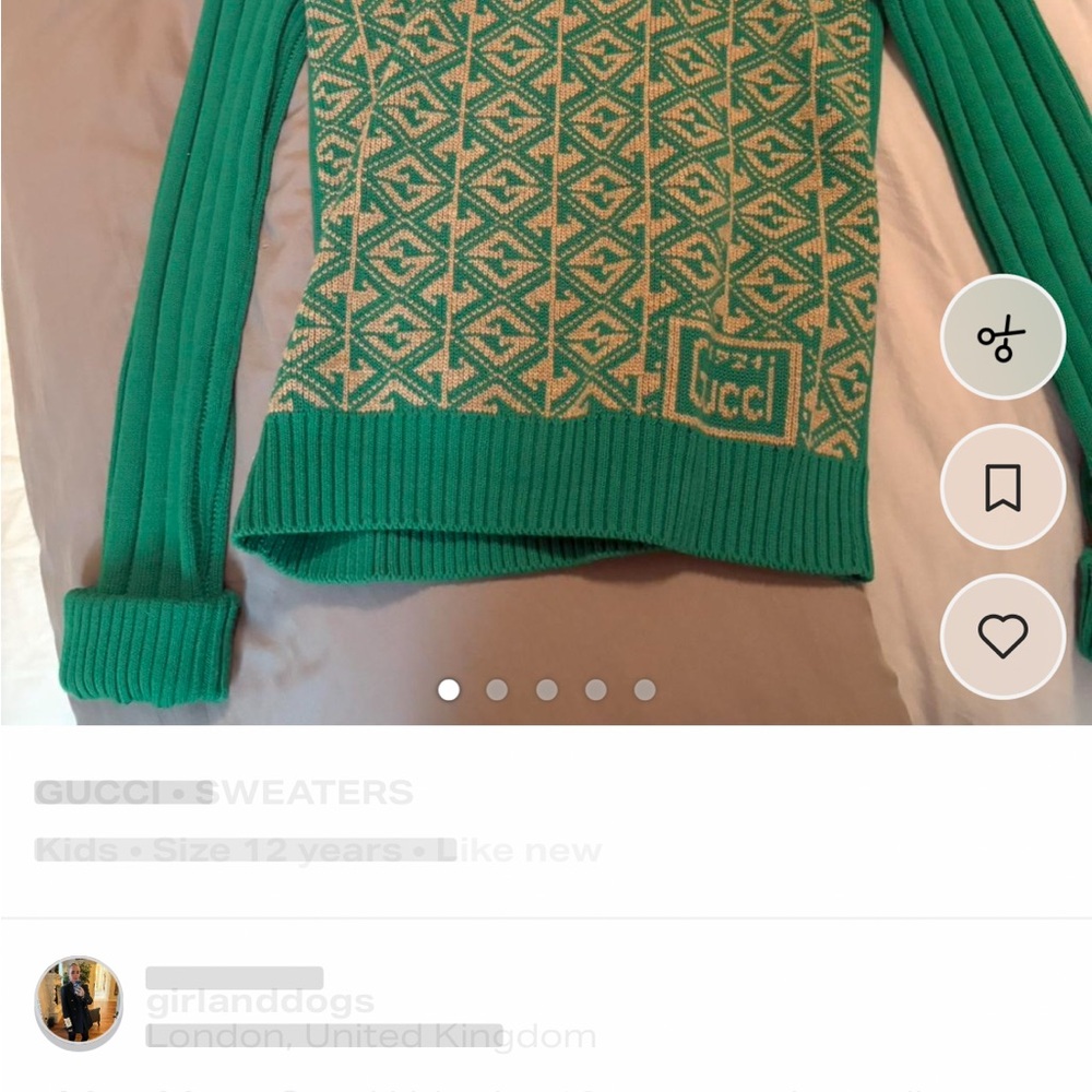 Gucci Kids size 12 fits women’s Xs/small.